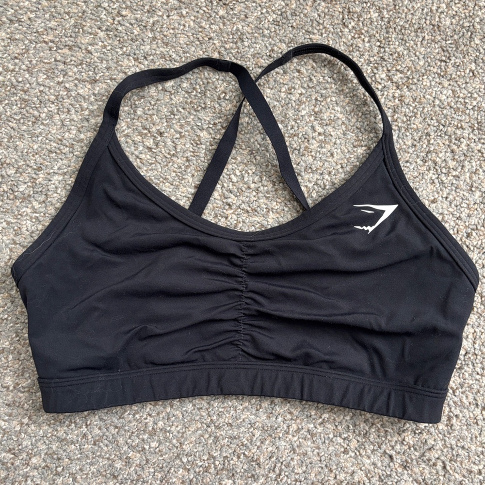 Gymshark RUCHED SPORTS BRA in Black